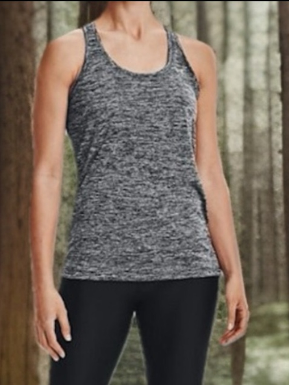 NEW UA Tech™ Twist Women's Tank Loose Fit Heat Gear Gray/Black Moisture Wicking